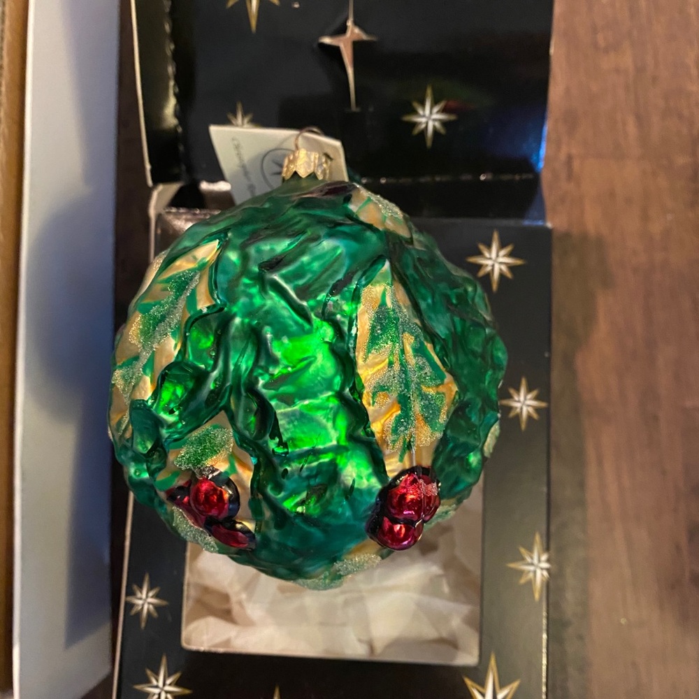 Christopher Radko holly ball ornament